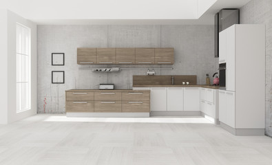 Kitchen interior colorful 3D rendering 