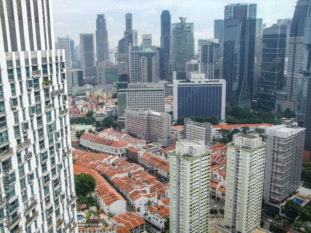 Poster Singapore aerial view