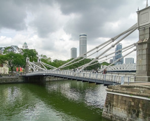 Cavenagh Bridge in Singapore