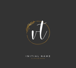 Handwritten initial letter I T IT for identity and logo. Vector logo template with handwriting and signature style.