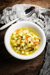 Cucumber soup with vegetables.