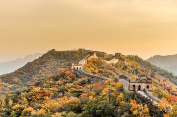 Uitzicht vanaf de grote muur in China