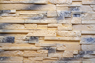 Gypsum decorative stone brickwork background.