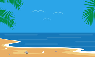 Beach background vector. summer background