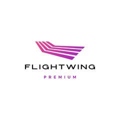 flight line wing stripes logo vector icon illustration