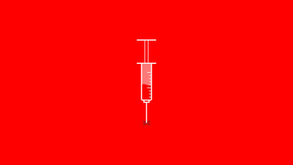 simple syringe injected screen out line style minimalist flat illustration 