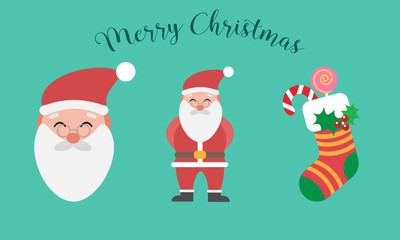 Santa Claus holiday image, postcard, holiday, sock, gifts, presents.