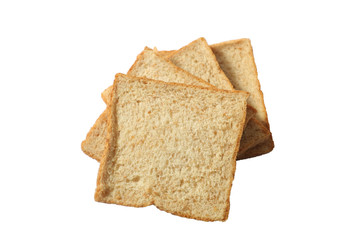 slices of bread isolated on white background