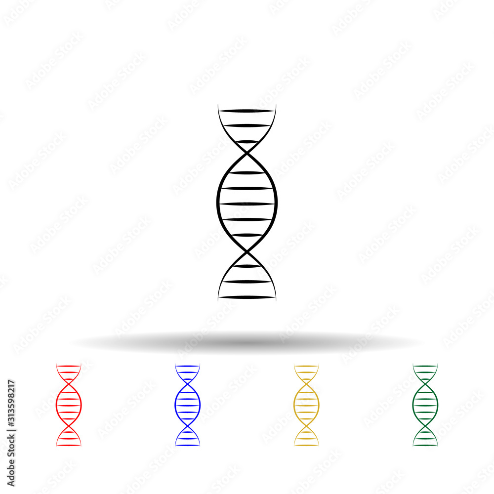 Poster dna mother and baby multi color style icon. simple thin line, outline vector of maternity icons for 