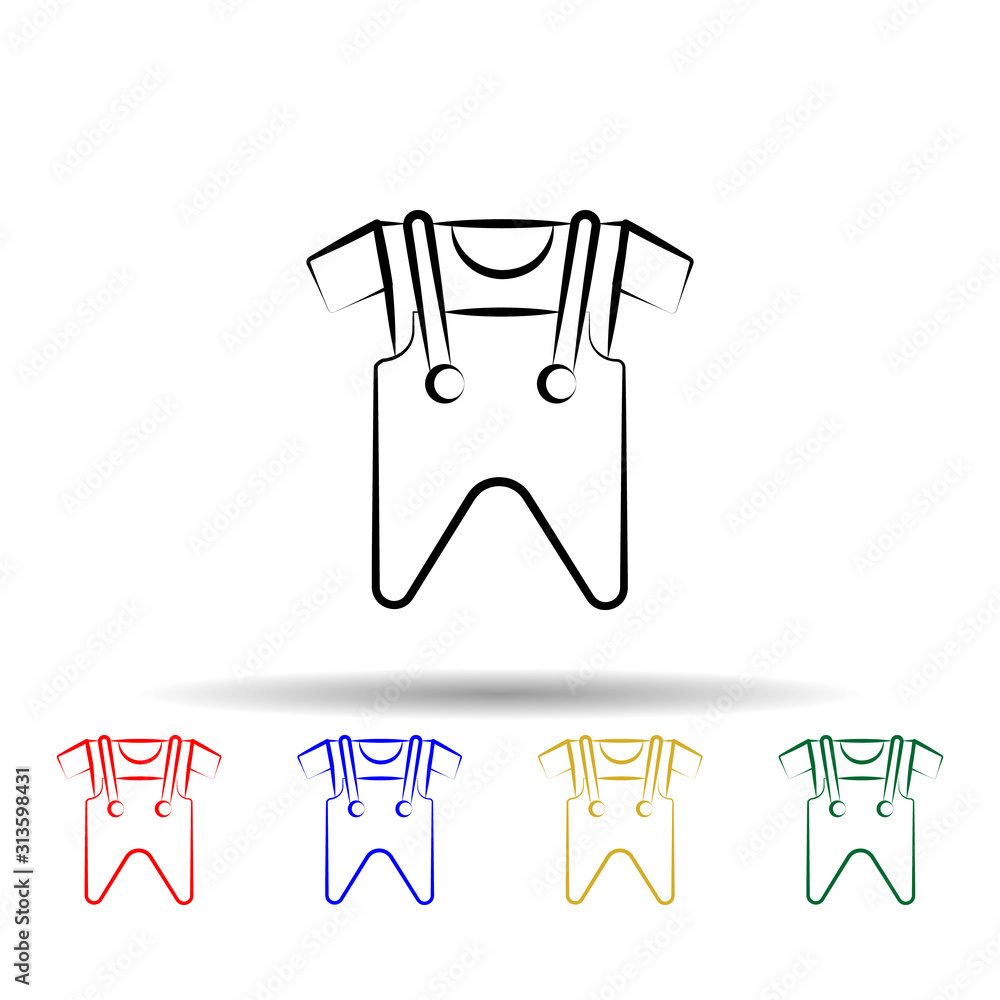 Poster baby dresses multi color style icon. simple thin line, outline vector of maternity icons for ui and 