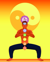 chakra energy meditation with yin yang