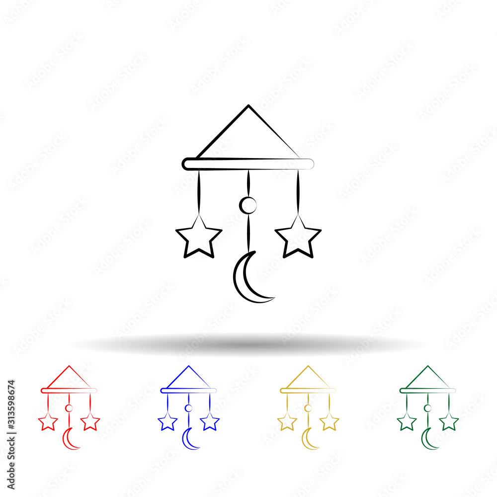 Poster lullaby toy multi color style icon. simple thin line, outline vector of maternity icons for ui and u