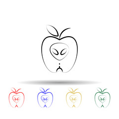 Apple, vegetables multi color style icon. Simple thin line, outline vector of maternity icons for ui and ux, website or mobile application