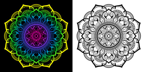 Mandala pattern in applied Thai style.