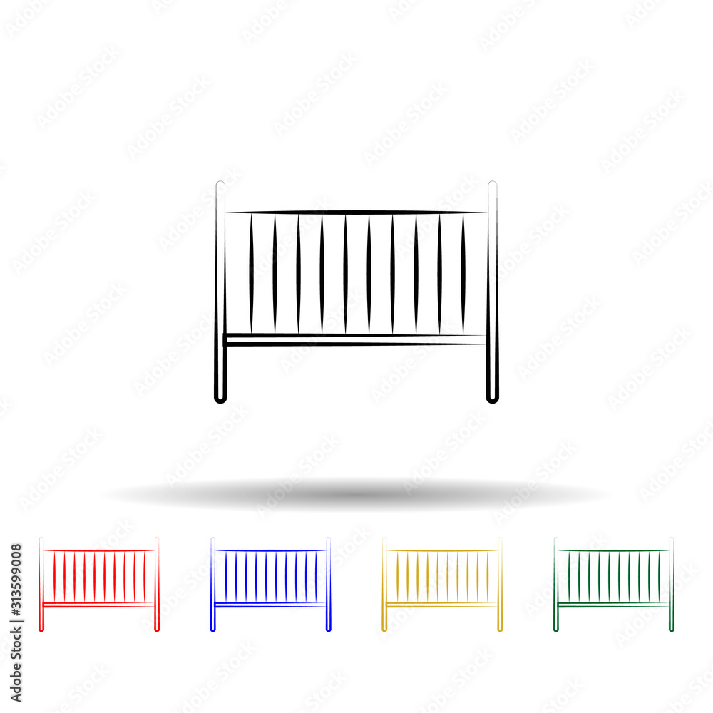Poster cradle of baby multi color style icon. simple thin line, outline vector of maternity icons for ui an