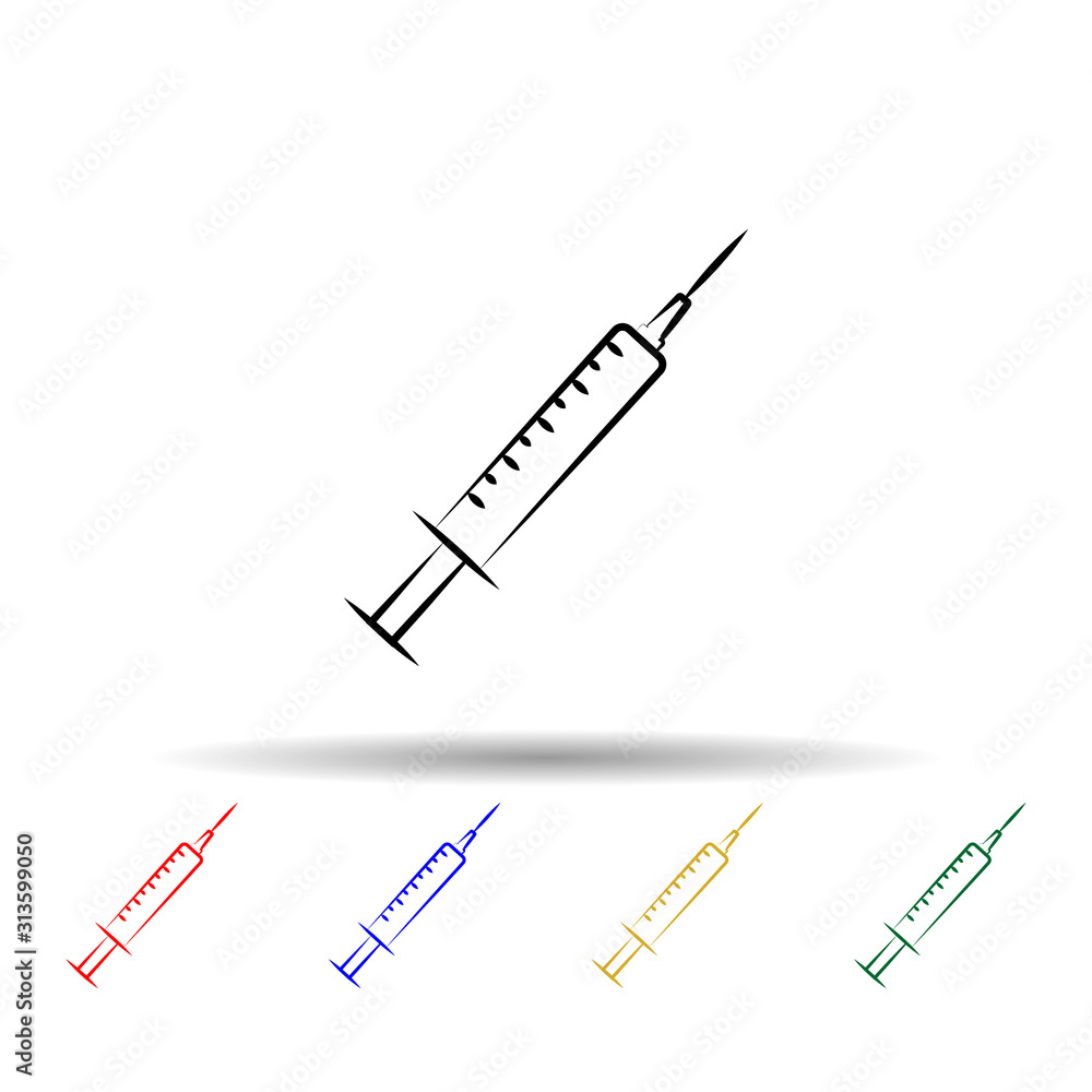 Poster needle medic multi color style icon. simple thin line, outline vector of maternity icons for ui and 