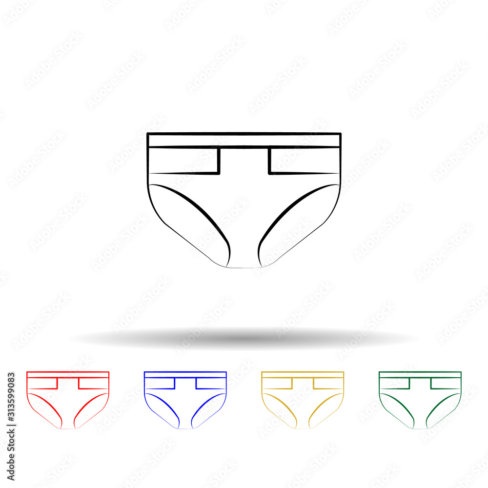 Poster childe diapers multi color style icon. simple thin line, outline vector of maternity icons for ui an