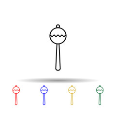 Rattle toy baby multi color style icon. Simple thin line, outline vector of maternity icons for ui and ux, website or mobile application