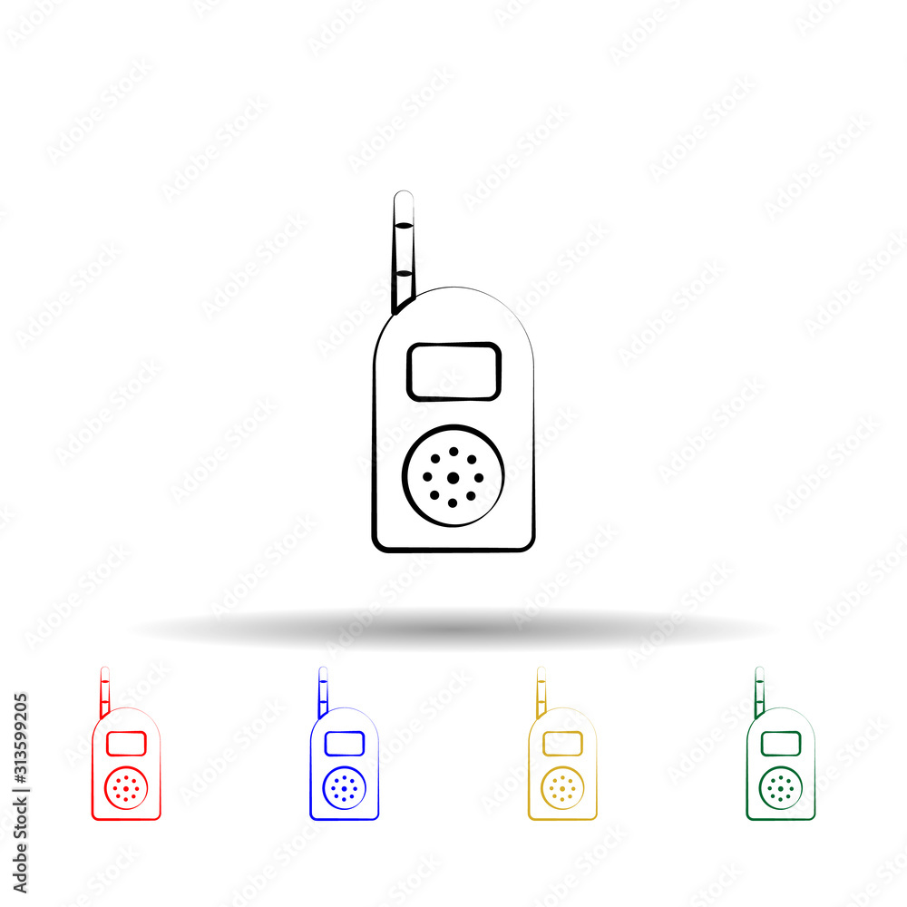 Poster baby radio multi color style icon. simple thin line, outline vector of maternity icons for ui and ux