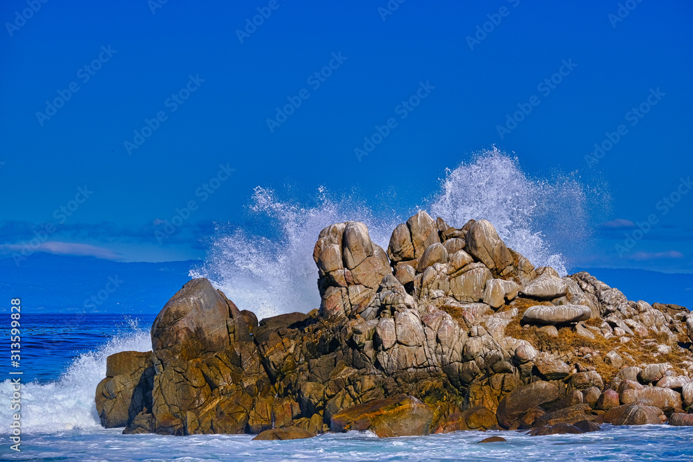 Canvas Prints Surf Crashing Against Blue Sky in Pacific Grove