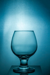 Reflection on Glass and Shadow Backlight. Turquoise Toned