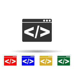 Online marketing, code multi color style icon. Simple glyph, flat vector of online marketing icons for ui and ux, website or mobile application
