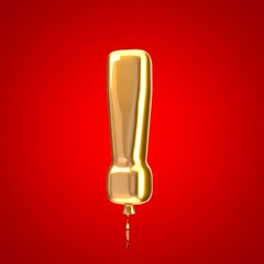 Gold balloon font exclamation symbol