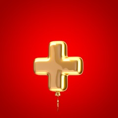 Gold balloon font plus symbol
