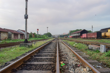 Obraz na płótnie Canvas Beautiful landscape of railway track 
