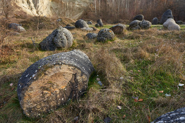 Fototapeta na wymiar Sedimentary rocks in the natural park