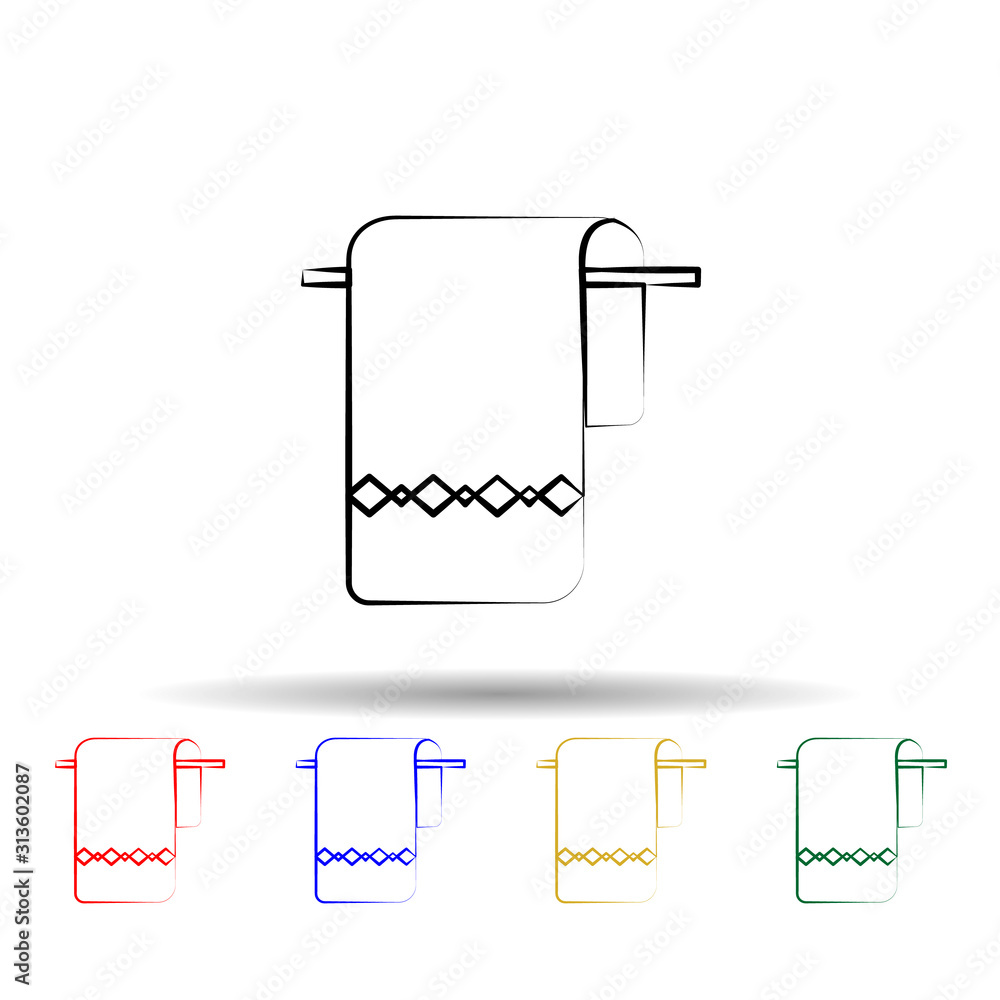 Poster hotel towel multi color style icon. simple thin line, outline vector of travel icons for ui and ux, 