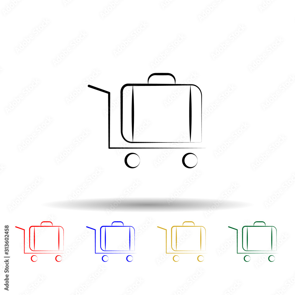 Poster baggage luggage multi color style icon. simple thin line, outline vector of travel icons for ui and 