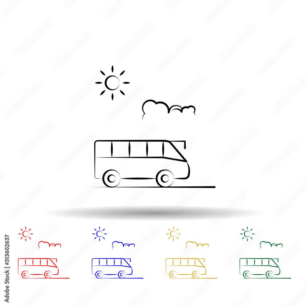 Poster tour travel multi color style icon. simple thin line, outline vector of travel icons for ui and ux, 