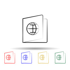 atlas map multi color style icon. Simple thin line, outline vector of travel icons for ui and ux, website or mobile application