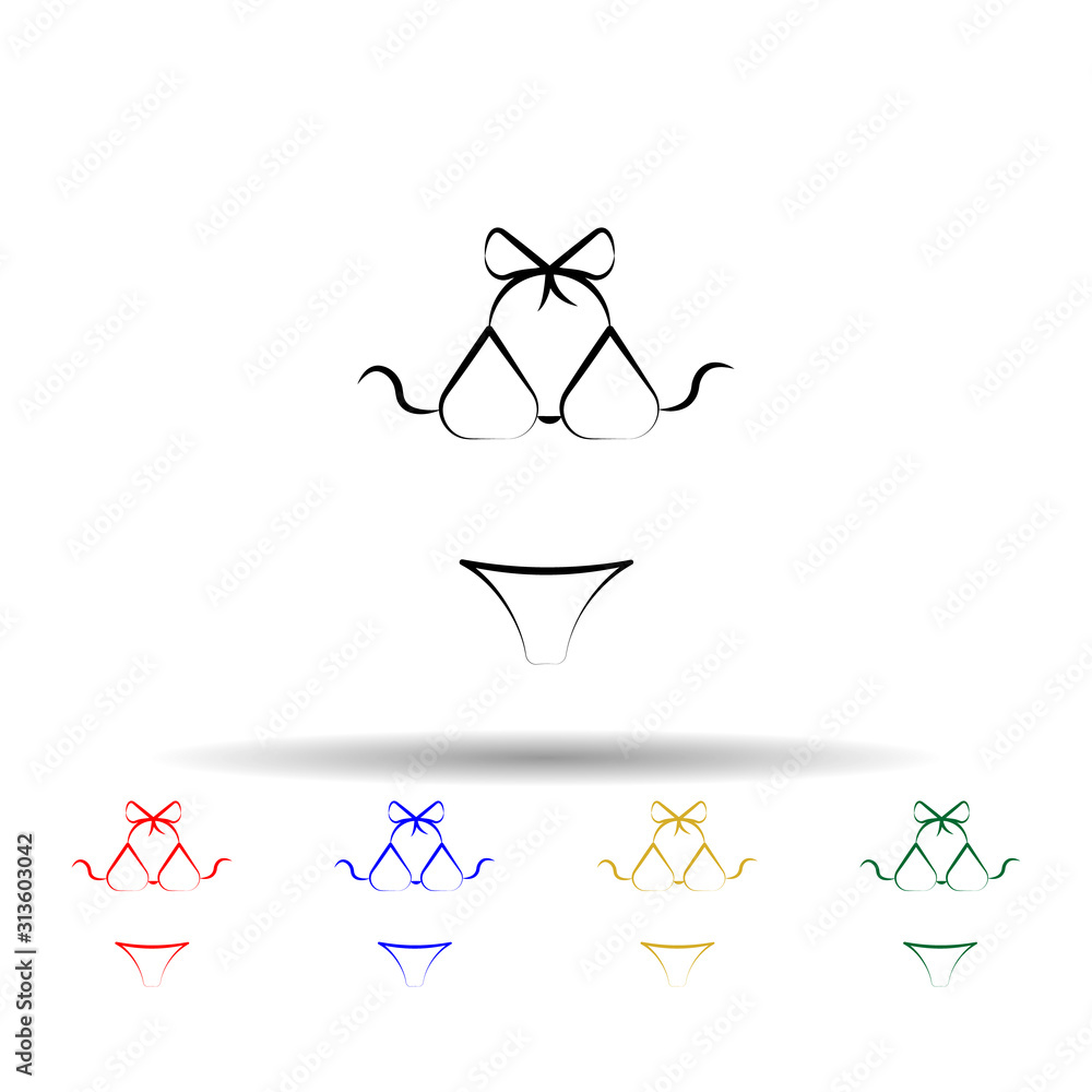 Poster swimsuit multi color style icon. simple thin line, outline vector of travel icons for ui and ux, web
