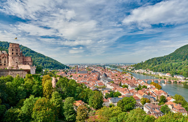 Fototapeta na wymiar Heidelberg town on Neckar river, Germany