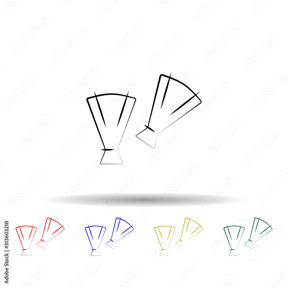 Poster flippers multi color style icon. simple thin line, outline vector of travel icons for ui and ux, web