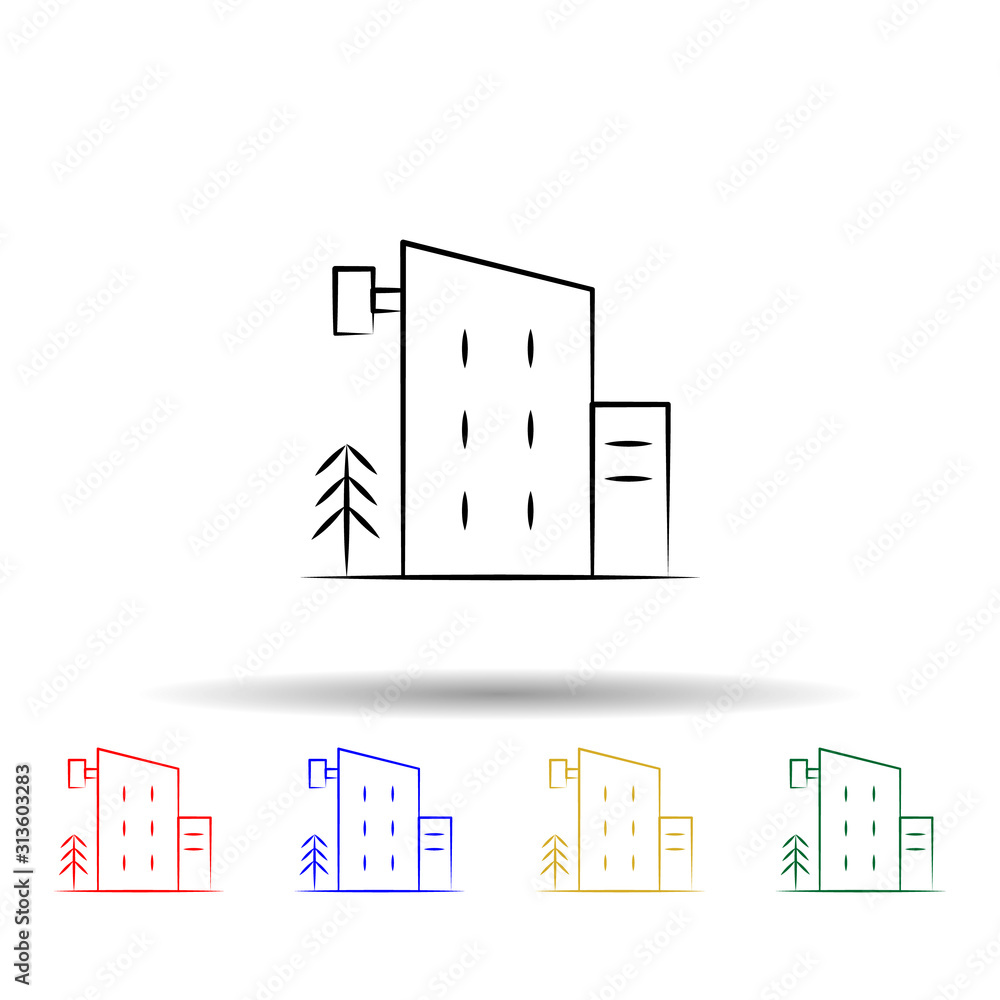Poster hotel multi color style icon. simple thin line, outline vector of travel icons for ui and ux, websit