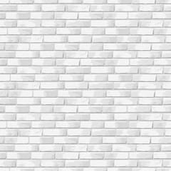 White brick wall seamless pattern. Stone blocks texture background
