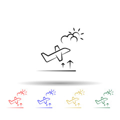 aircraft stay multi color style icon. Simple thin line, outline vector of travel icons for ui and ux, website or mobile application