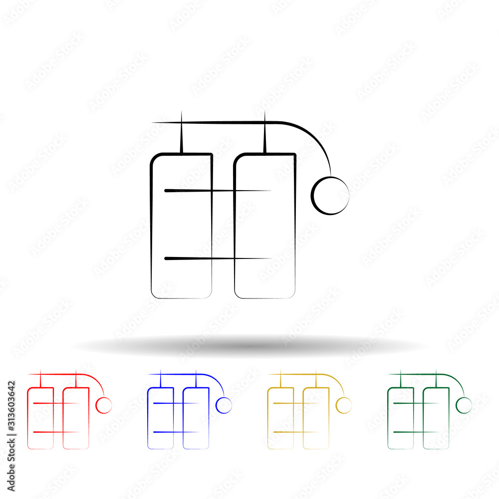 Poster diving air tanks multi color style icon. simple thin line, outline vector of travel icons for ui and