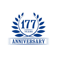 Fototapeta premium 177 years logo design template. One hundred seventy seventh anniversary vector and illustration.