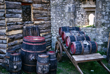 Barrels and cellar characteristic of peasant life