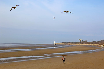 Burnam-on-Sea Beach at low tide	