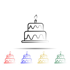 wedding cake multi color style icon. Simple thin line, outline vector of wedding icons for ui and ux, website or mobile application