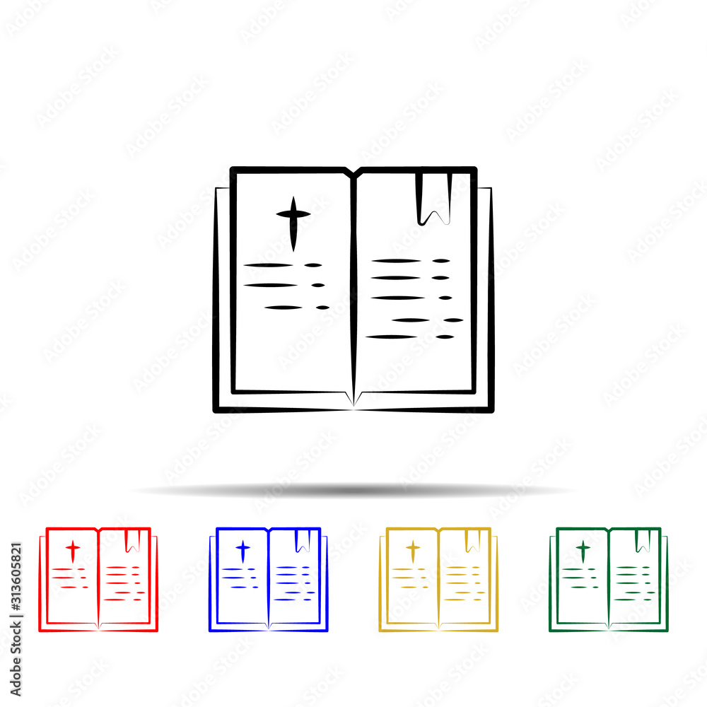 Poster bible multi color style icon. simple thin line, outline vector of wedding icons for ui and ux, websi