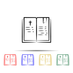 Bible multi color style icon. Simple thin line, outline vector of wedding icons for ui and ux, website or mobile application