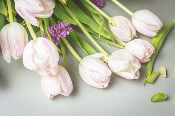 Fototapeta premium Soft bouquet of flowers after pruning.