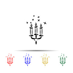 wedding candles multi color style icon. Simple thin line, outline vector of wedding icons for ui and ux, website or mobile application