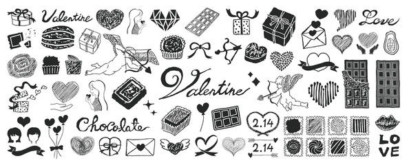 バレンタインの為の手書きイラスト Stock Vector Adobe Stock